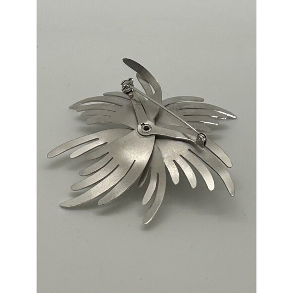 Vintage Coro Brooch Silver-Tone Abstract Starburst Pin Mid-Century Sculptural - Picture 11 of 15